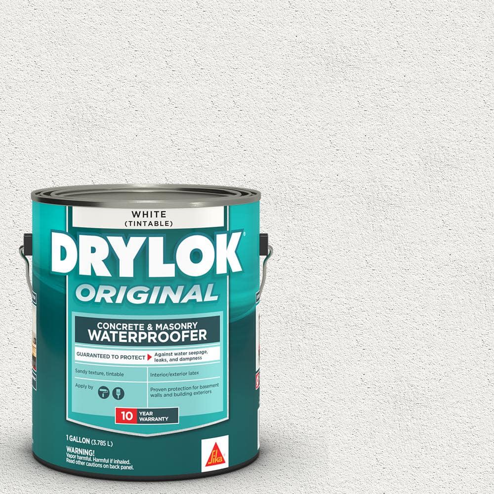 DRYLOK Original 1 Gal. White Flat Opaque Latex Interior/Exterior Basement Wall and Masonry Waterproofer (4)