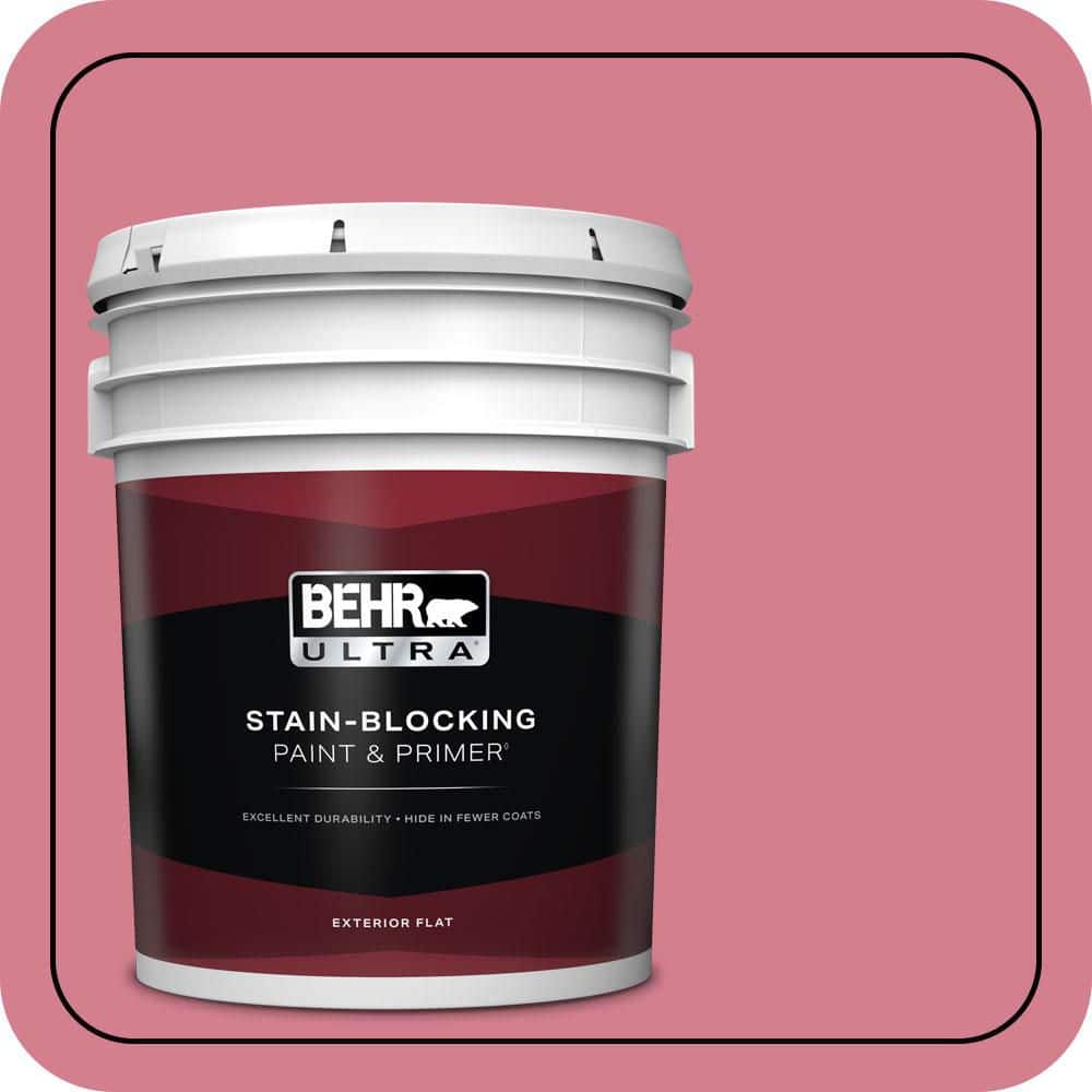 BEHR ULTRA 5 gal. #P140-4 I Pink I Can Flat Exterior Paint & Primer