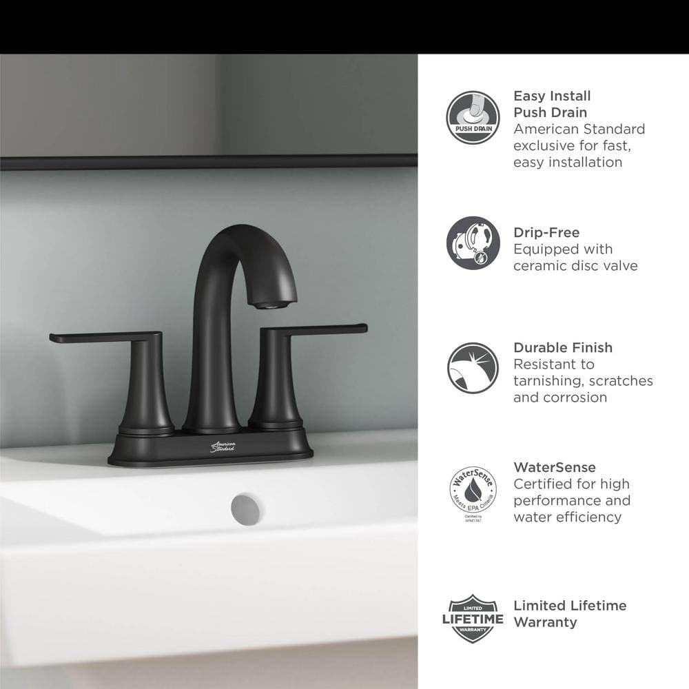 American Standard Corsham 4 in. Centerset 2-Handle Bathroom Faucet in Matte Black (3)