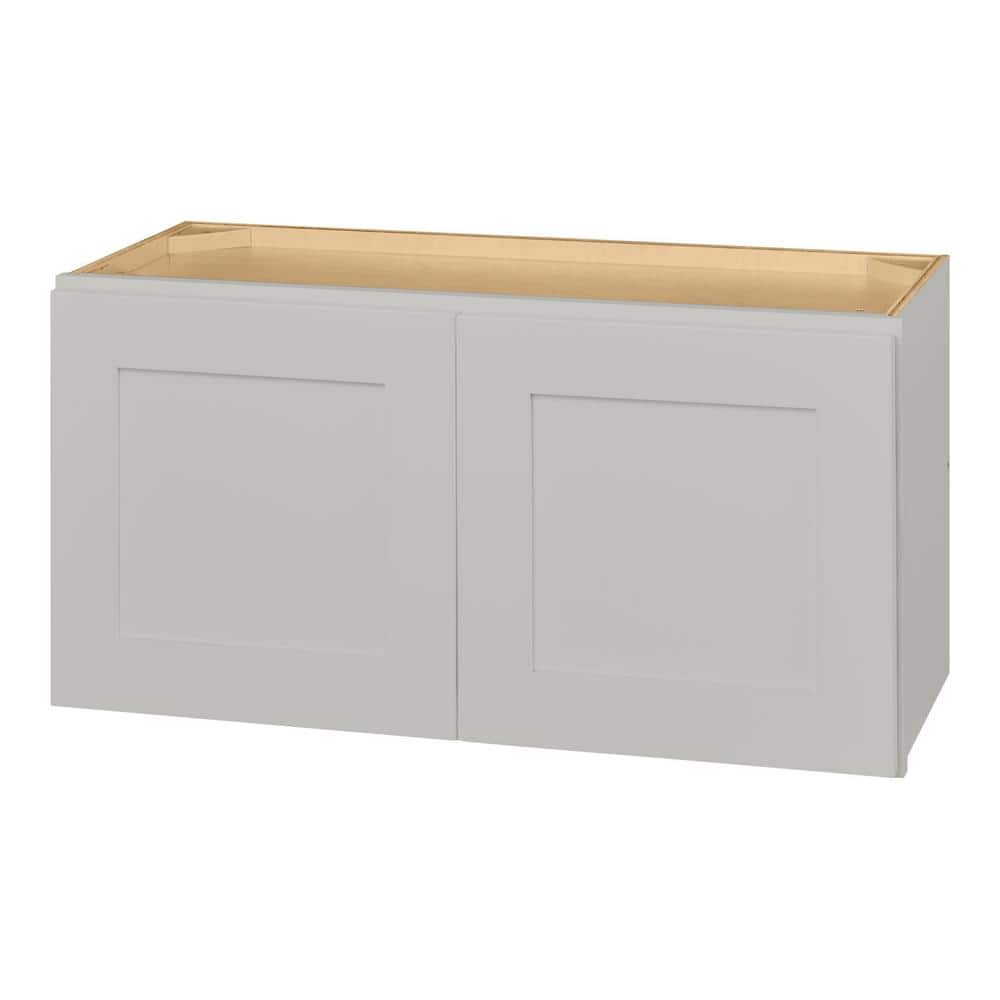 Hampton Bay Avondale 30 in. W x 12 in. D x 15 in. H Ready to Assemble Plywood Shaker Wall Bridge Kitchen Cabinet in Dove Gray