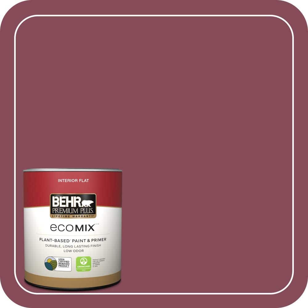 BEHR PREMIUM PLUS 1 qt. #MQ1-02 Wine Not Flat EcoMix Plant-Based Interior Paint & Primer (1)