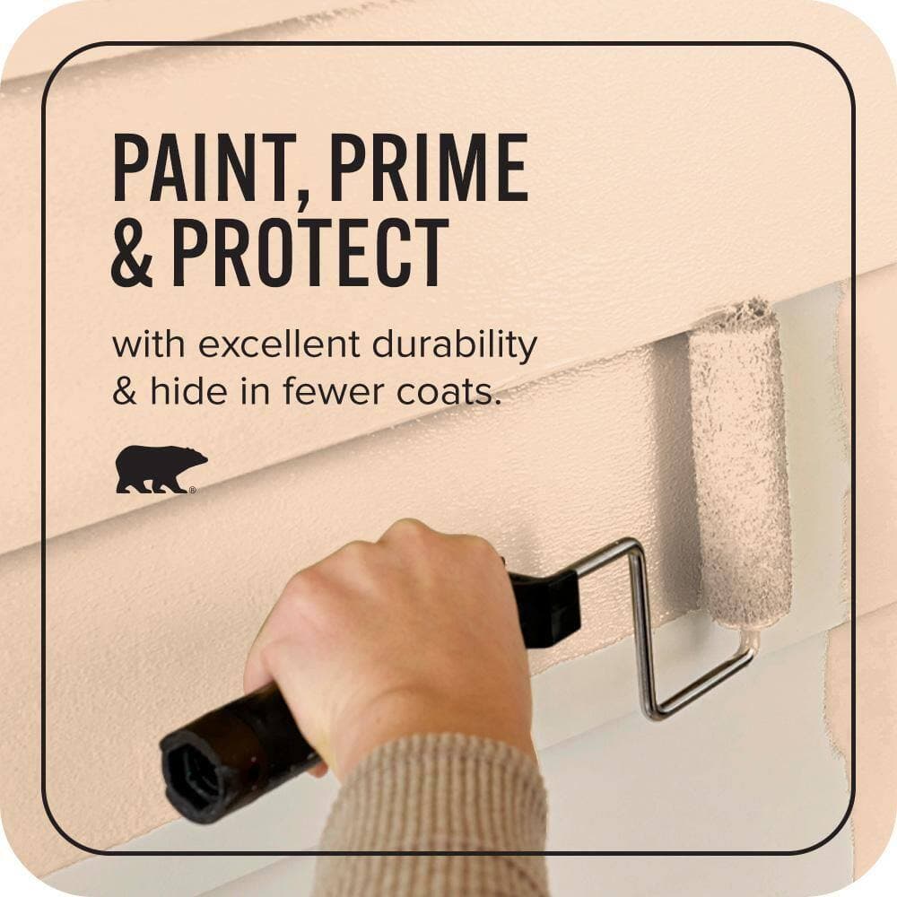 BEHR PREMIUM PLUS #BXC-37 Miami Stucco Flat Interior/Exterior Paint & Primer Color Sample (4)