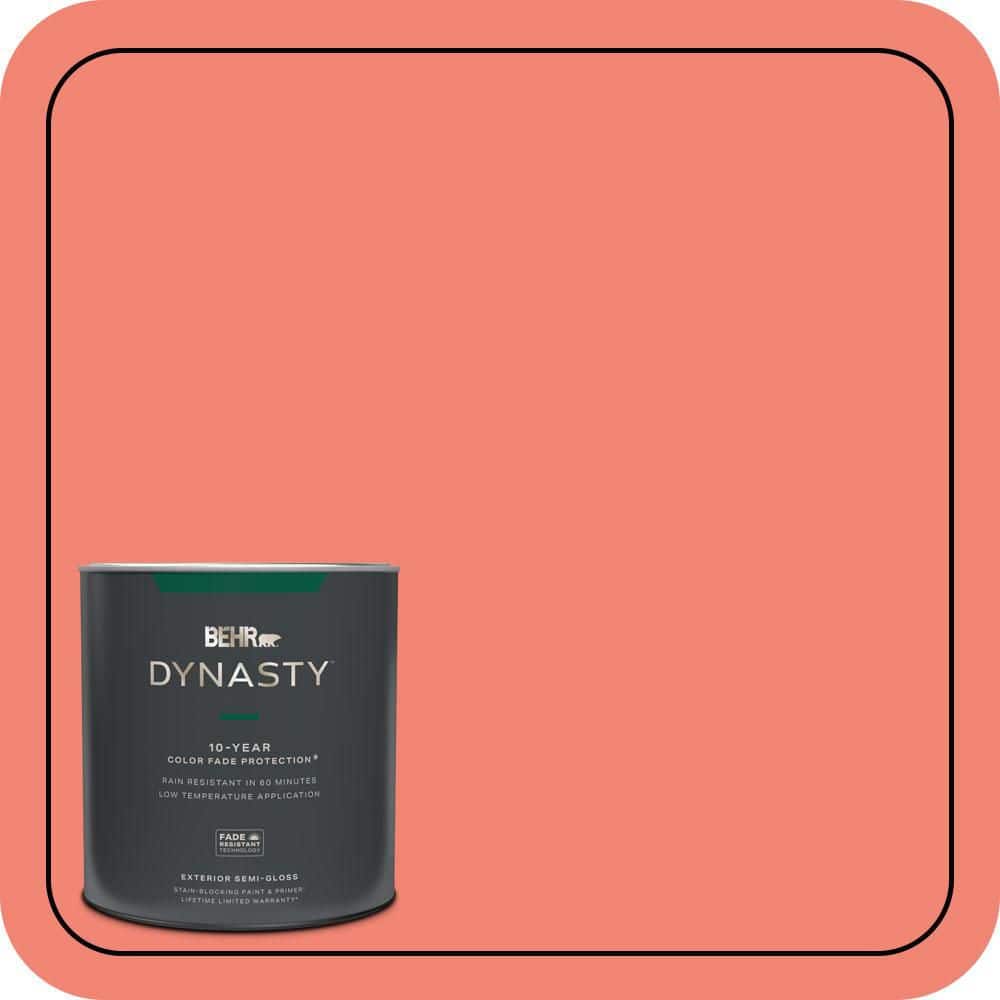 BEHR DYNASTY 1 qt. #T16-07 Coralette Semi-Gloss Exterior Stain-Blocking Paint & Primer