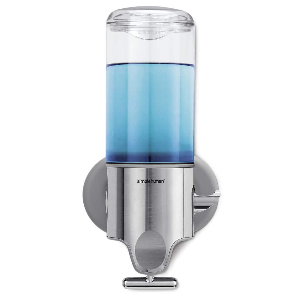 simplehuman 15 oz. Single Wall Mount Shower Soap Dispenser Pump, Stainless Steel