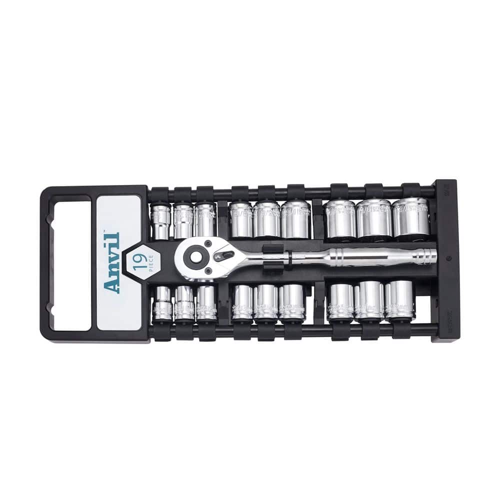 Anvil 19-Piece 3/8 in. Drive Pear Head Ratchet and Socket Set (1)