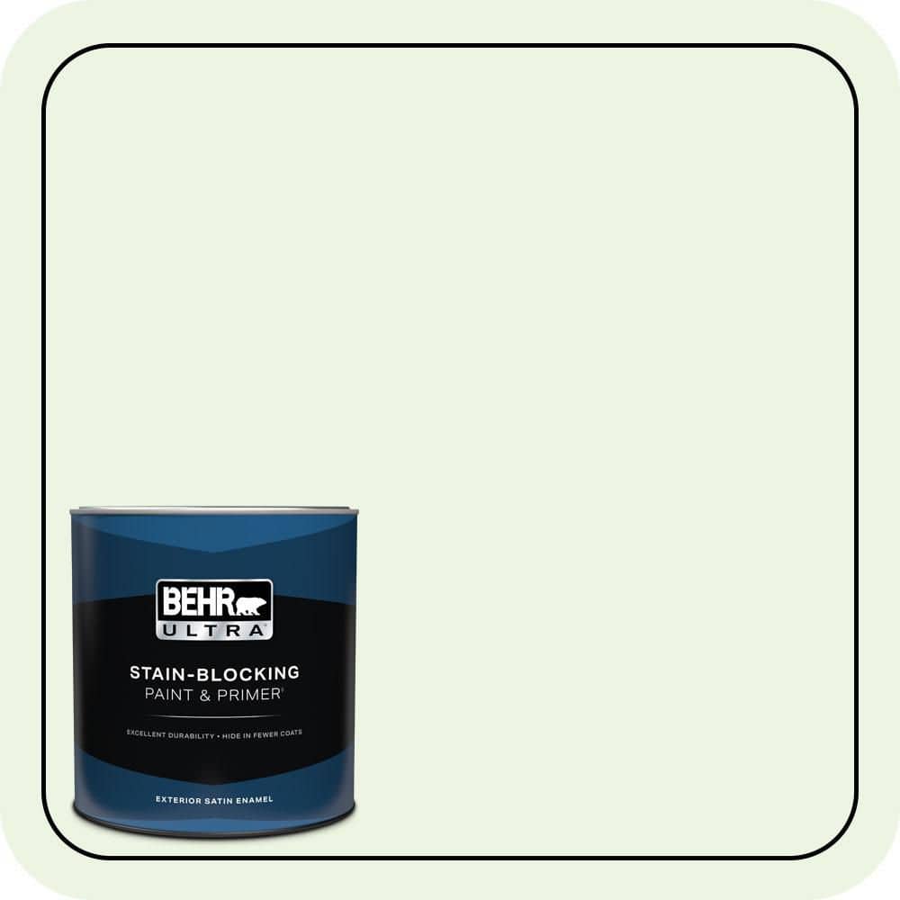 BEHR ULTRA 1 qt. #430A-1 Mint Hint Satin Enamel Exterior Paint & Primer