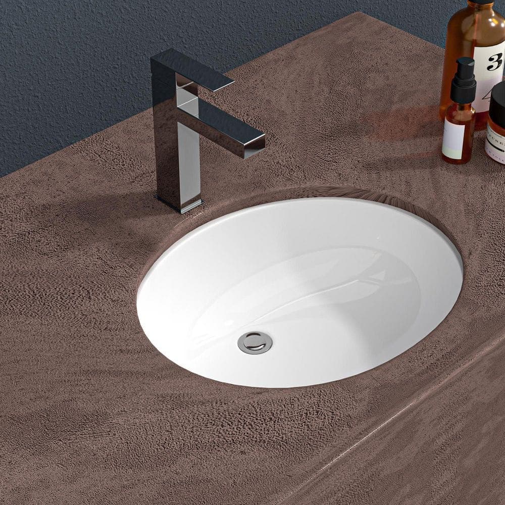 Coporesell 16.5 in. Undermount Oval Bathroom Sink with Overflow in White Ceramic (3)