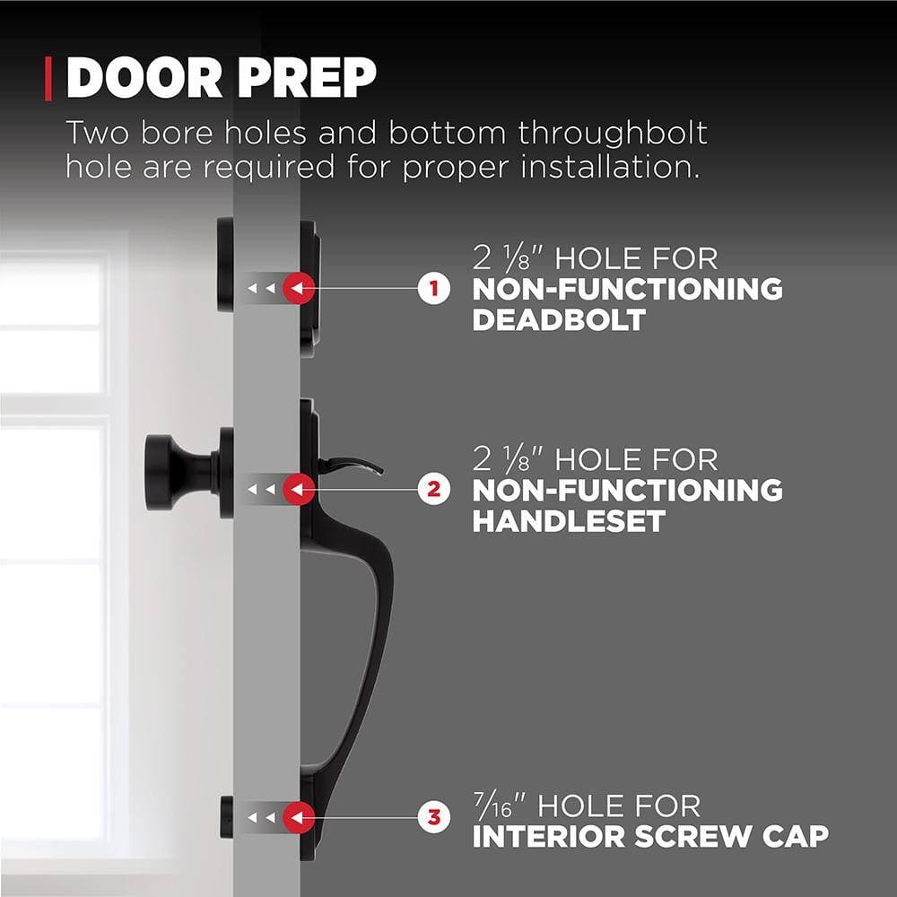 Kwikset Prague Matte Black Dummy Door Handleset with Round Pismo Knob (3)