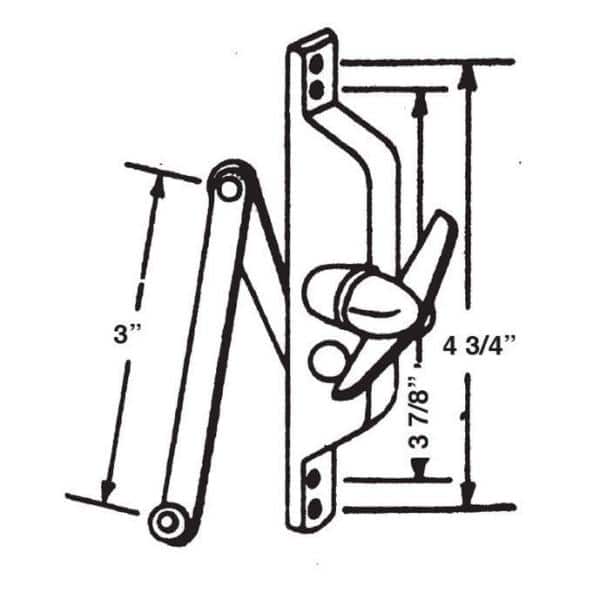 Barton Kramer 3 in. Silver Aluminum Air Control Jalousie Window Operator (2)