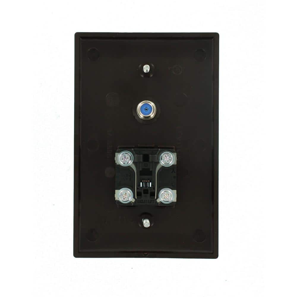 Leviton Brown 1-Gang Audio/Video Wall Plate (1-Pack) 40539-CMB (3)