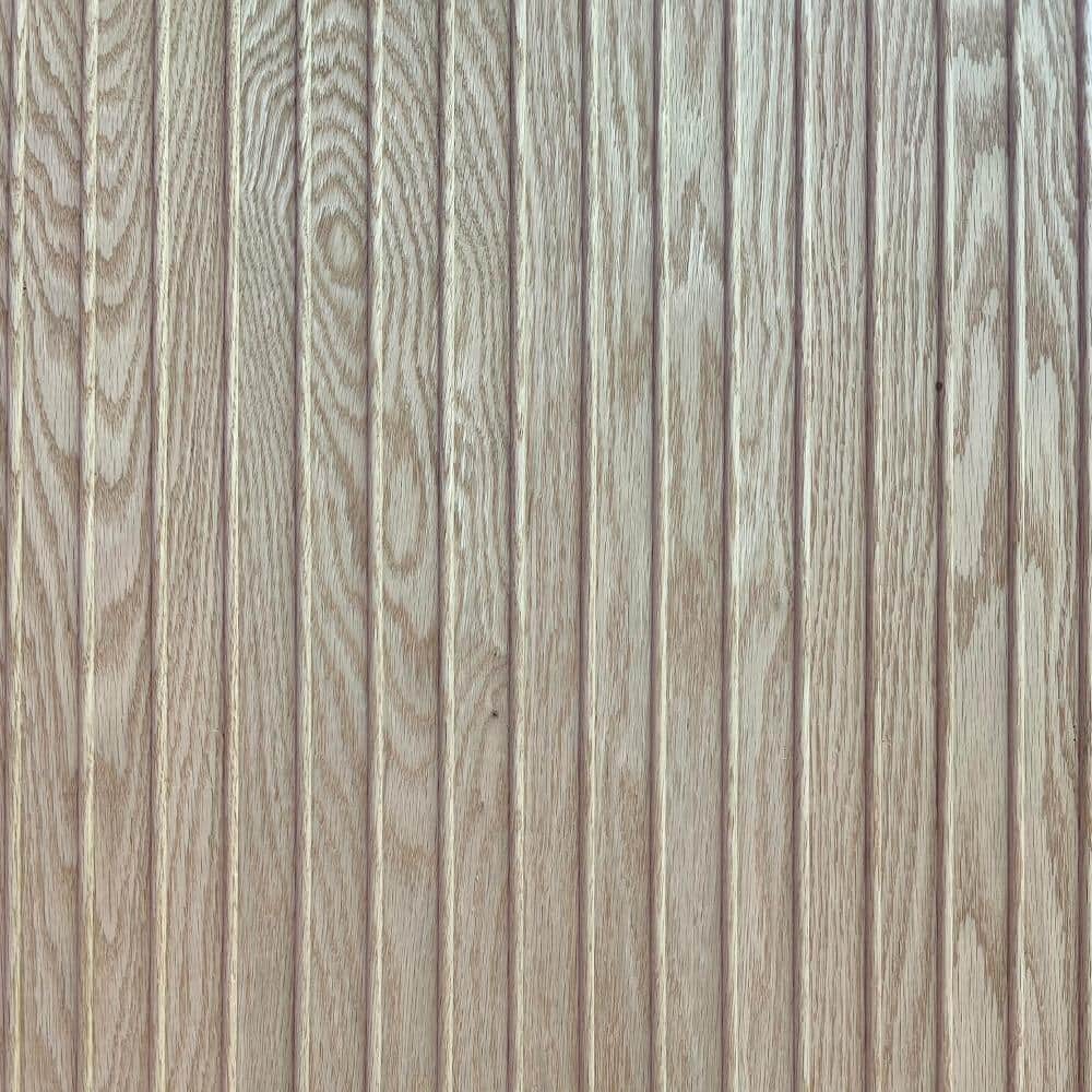 Timeline Fluted Solid Oak 3/8 in. x 5.25 in. x 72 in. 15.75 SF Unfinished Classic Bead Real Wood Slat Wall Panels (6-Pack) (2)