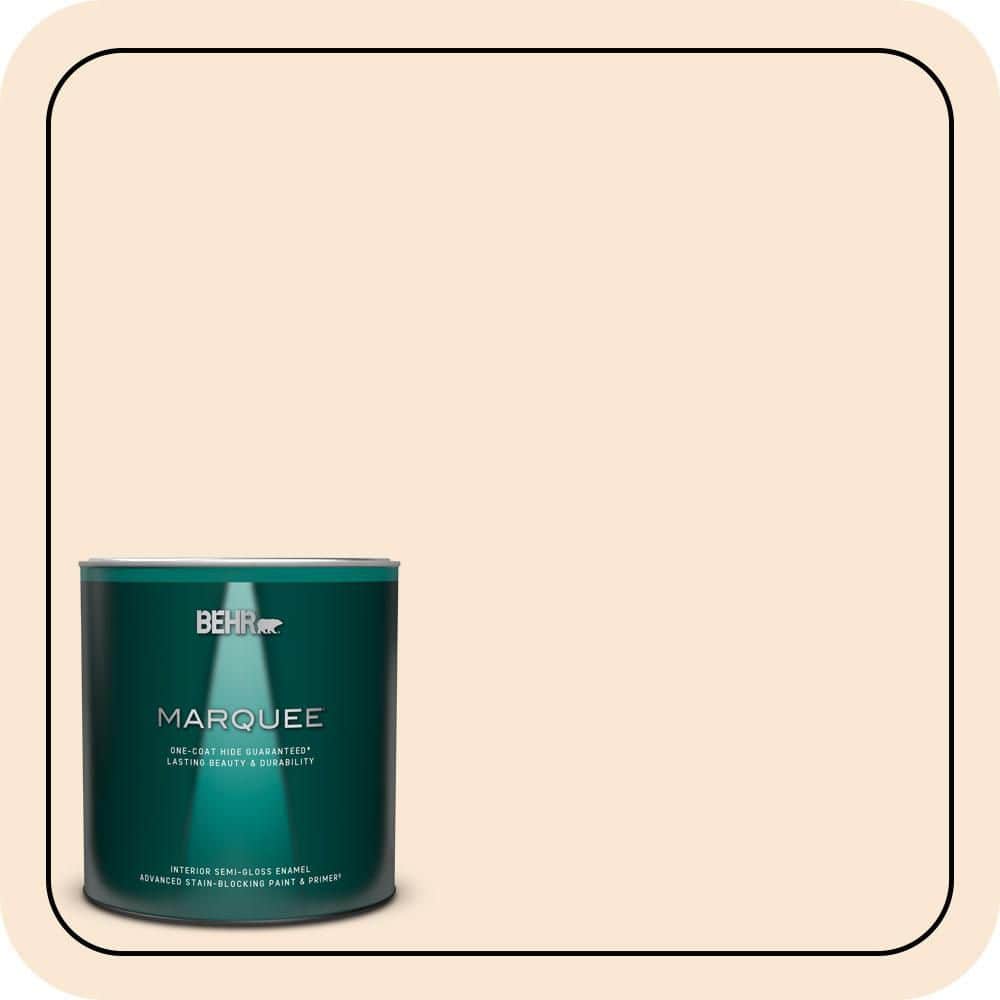 BEHR MARQUEE 1 qt. #PPU4-09 Cafe Cream Semi-Gloss Enamel Interior Paint & Primer