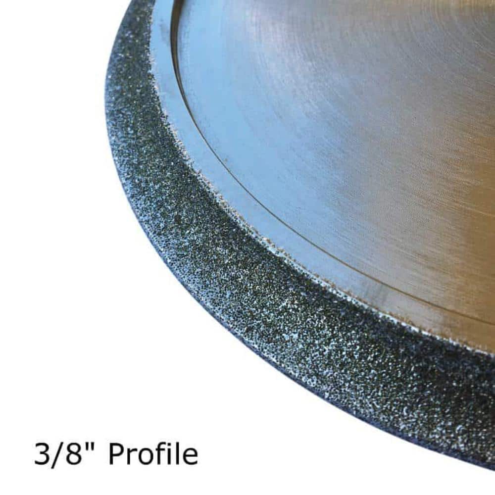 EDiamondTools 7 in. Electroplated Diamond Profile Wheels, 3/8 in. Radius Demi Bullnose, Wet Only, Continuous Rim, 5/8 in. Arbor (2)