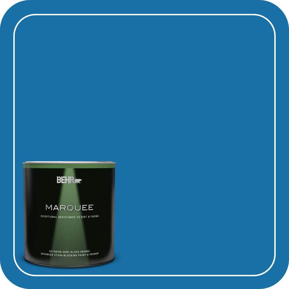 BEHR MARQUEE 1 qt. #560B-7 Cerulean Semi-Gloss Enamel Exterior Paint & Primer