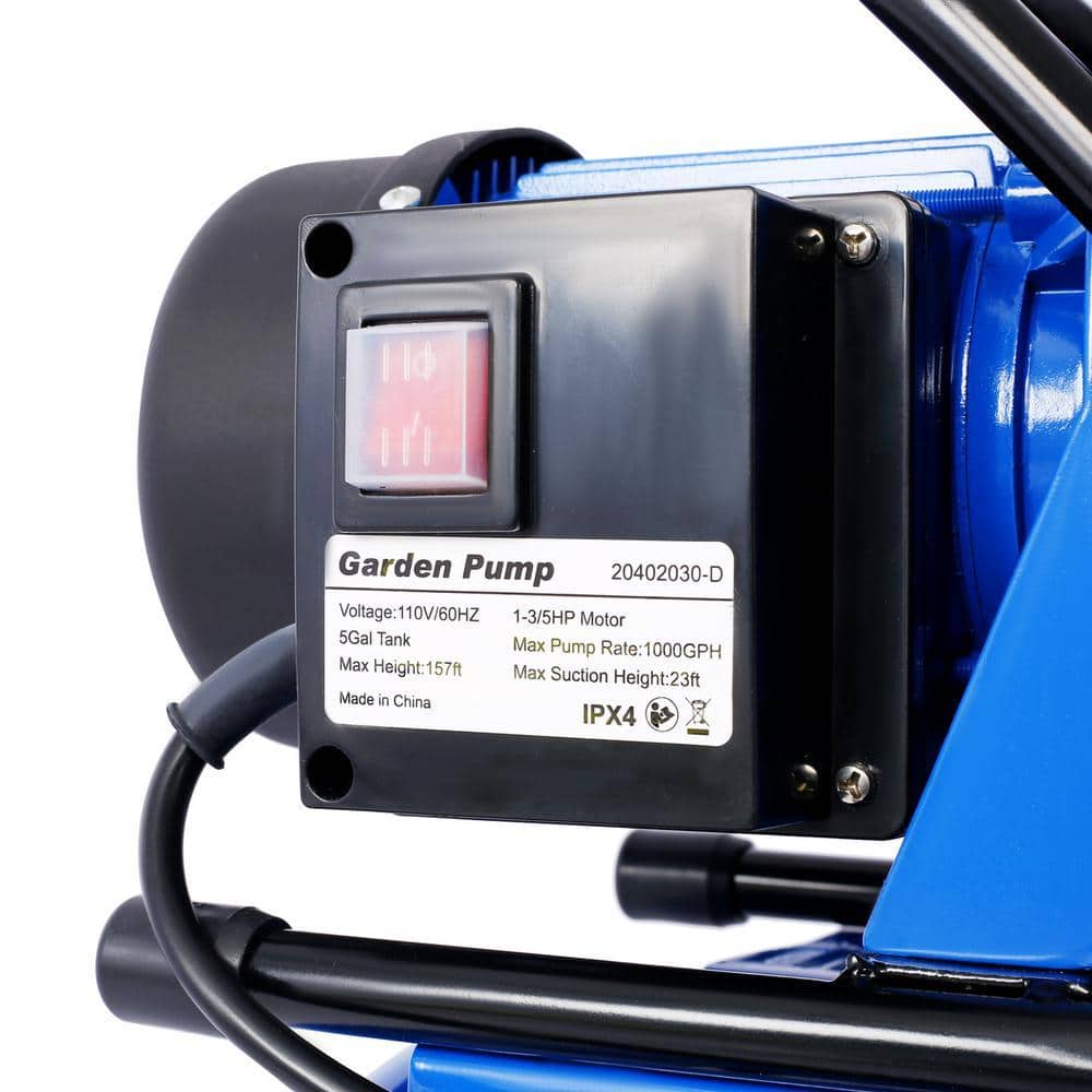 Lukvuzo 1.6 hp Shallow Well Jet Pump w Pressure Tank, Garden Automatic Water Booster Irrigation Pump for Home Garden Lawn Farm (3)