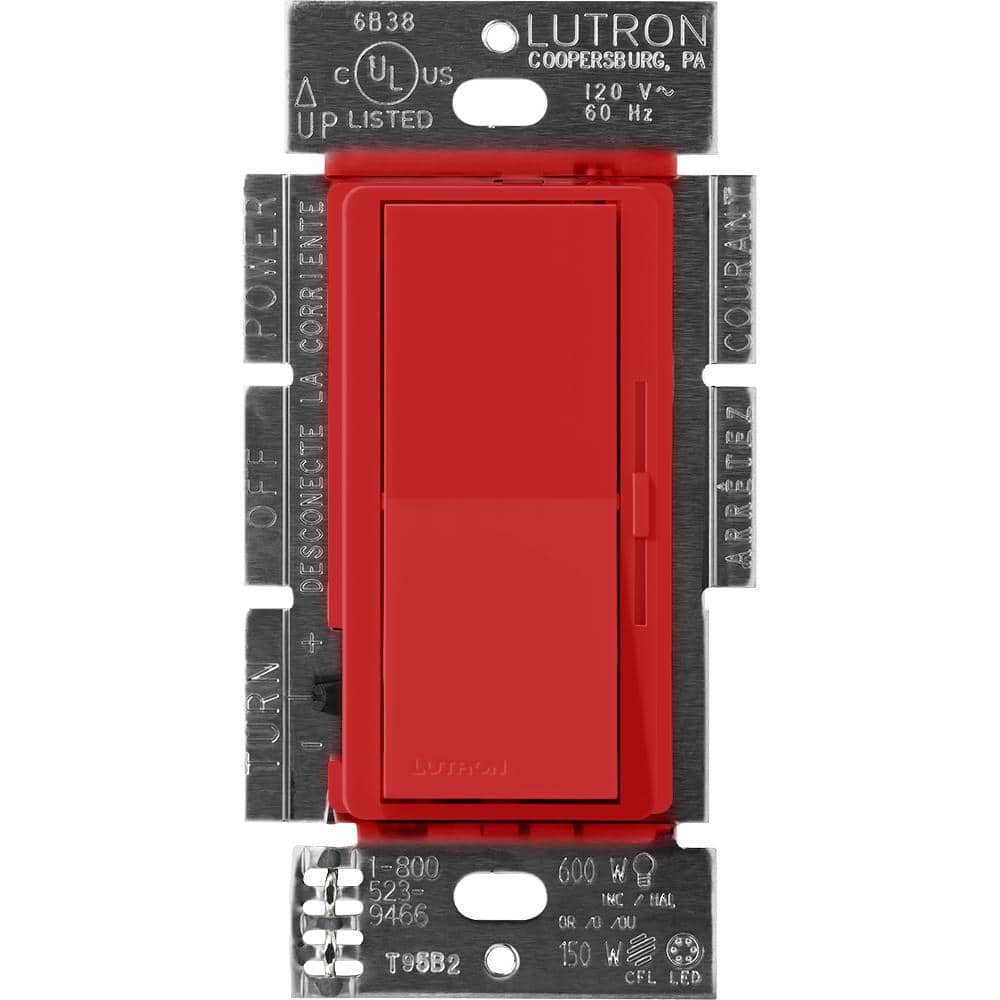 Lutron Diva Dimmer Switch for Magnetic Low Voltage, 600-Watt/Single-Pole, Signal Red (DVSCLV-600P-SR)