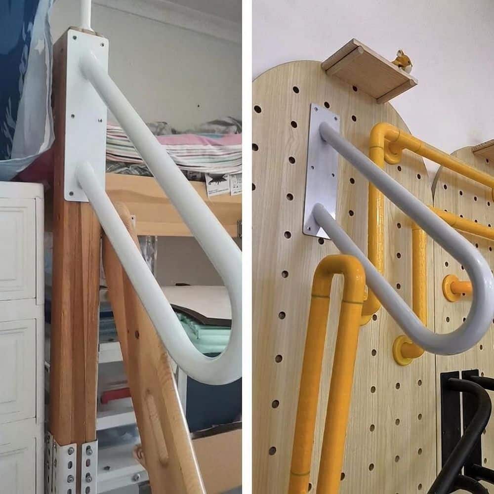 Unbranded Wall Mounted U Shaped Handrail for Outdoor Steps and Indoor Stairs, Non-Slip Safety Grip (2)