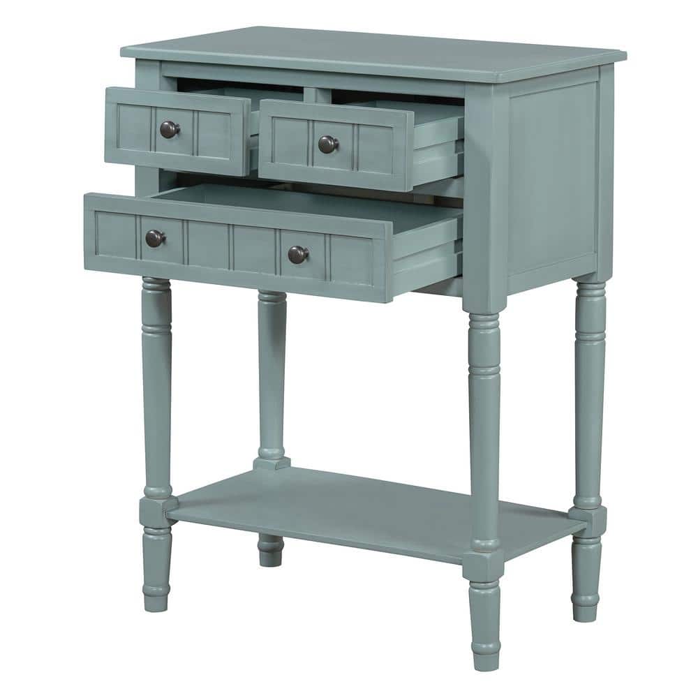Unbranded 23.7 in. W x 13 in. D x 31.4 in. H Light Blue Linen Cabinet (1)
