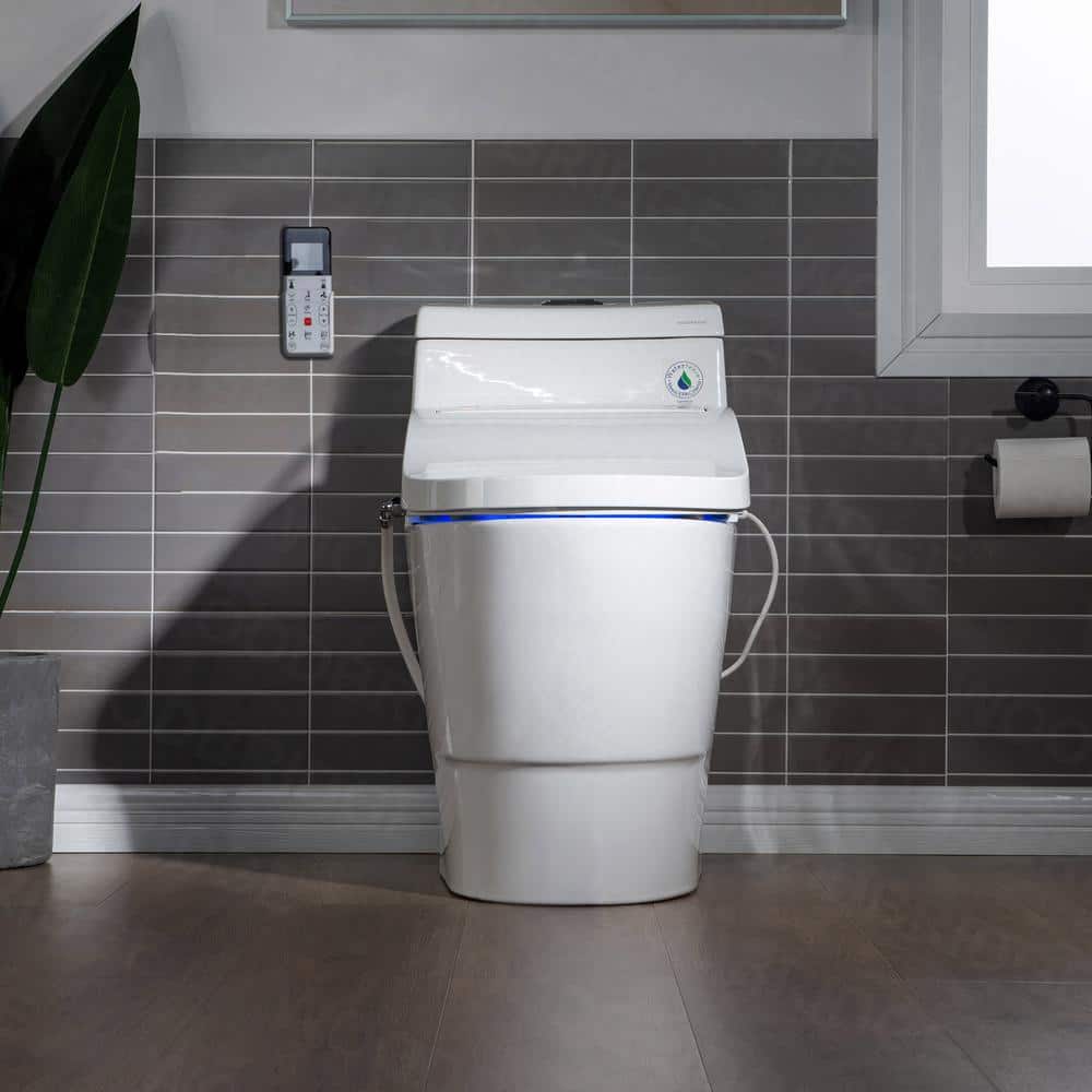 WOODBRIDGE Marsala 1-Piece 1.0 GPF/1.6 GPF Dual Flush Elongated Toilet with Advance Smart Bidet Toilet in White (2)