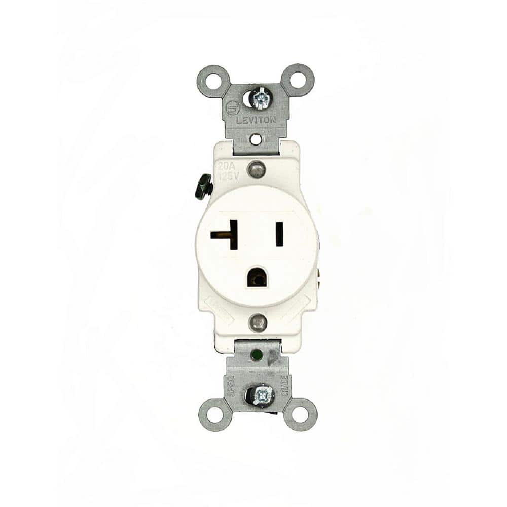 Leviton 20 Amp 125 V Single Outlet/Receptacle, White (1-Pack) 5891-W (1)
