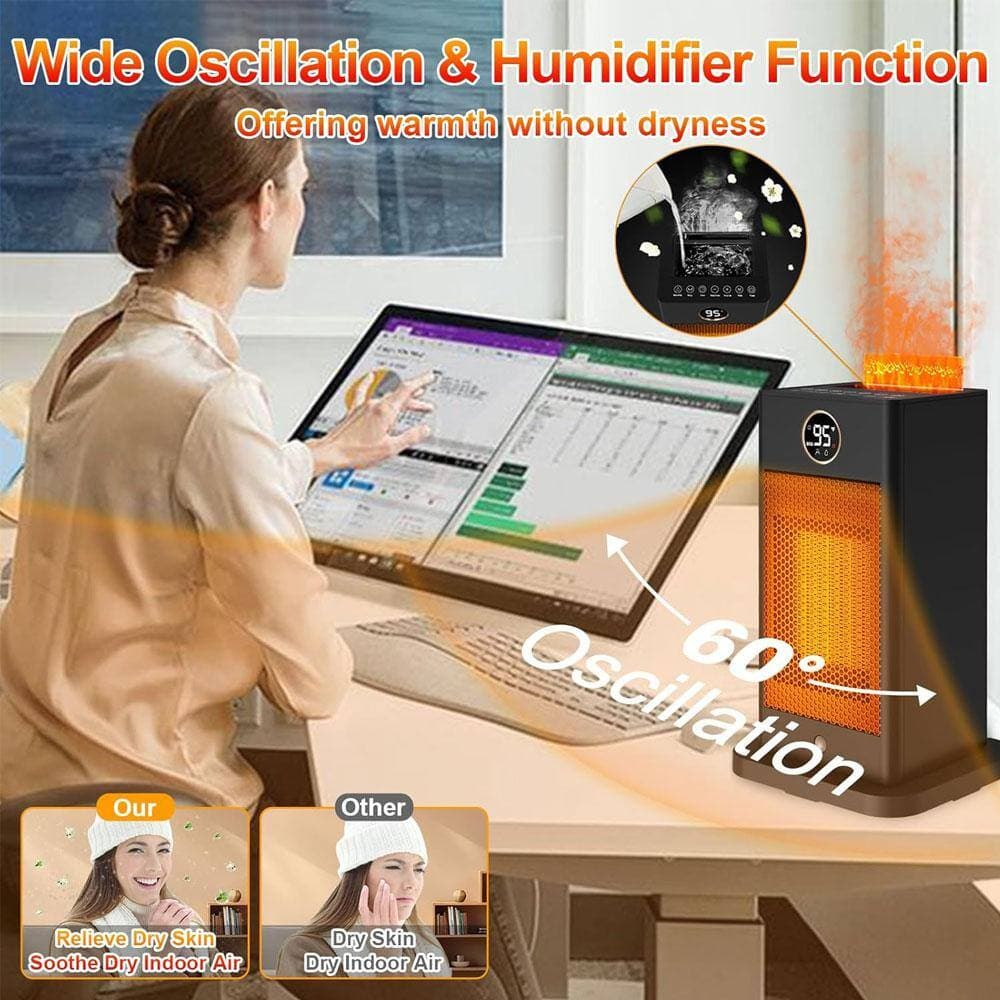 Ahfiwaso 750-1500-Watt 3 in. 1-Electric Convection Oscillating Space Ceramic Heater Humidifier Thermostat D Ambiance Obsidian (3)