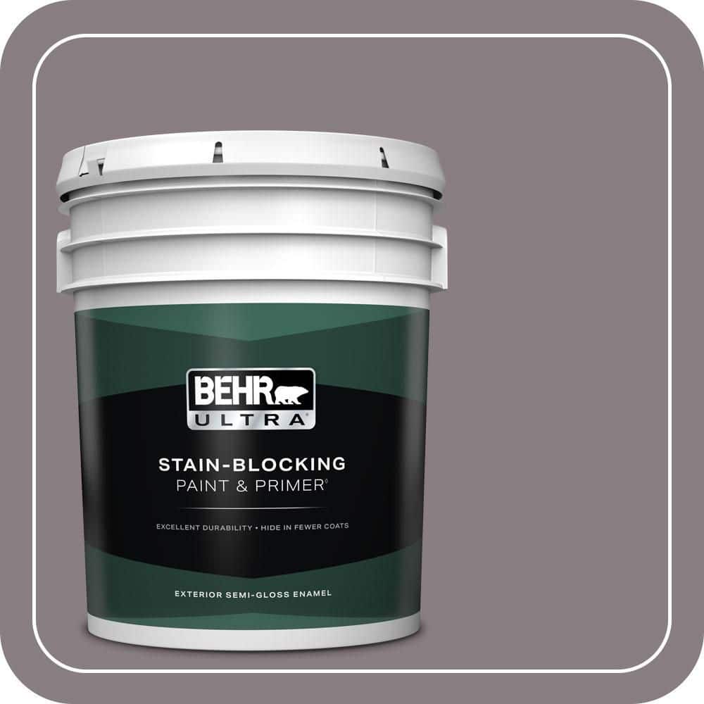 BEHR ULTRA 5 gal. #N570-4 Classy Plum Semi-Gloss Enamel Exterior Paint & Primer