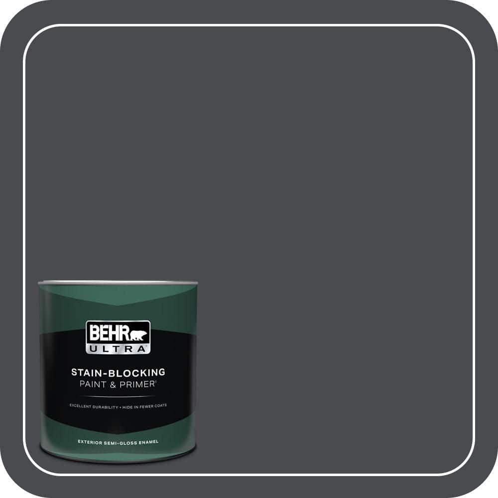 BEHR ULTRA 1 qt. #N500-7 Night Club Semi-Gloss Enamel Exterior Paint & Primer