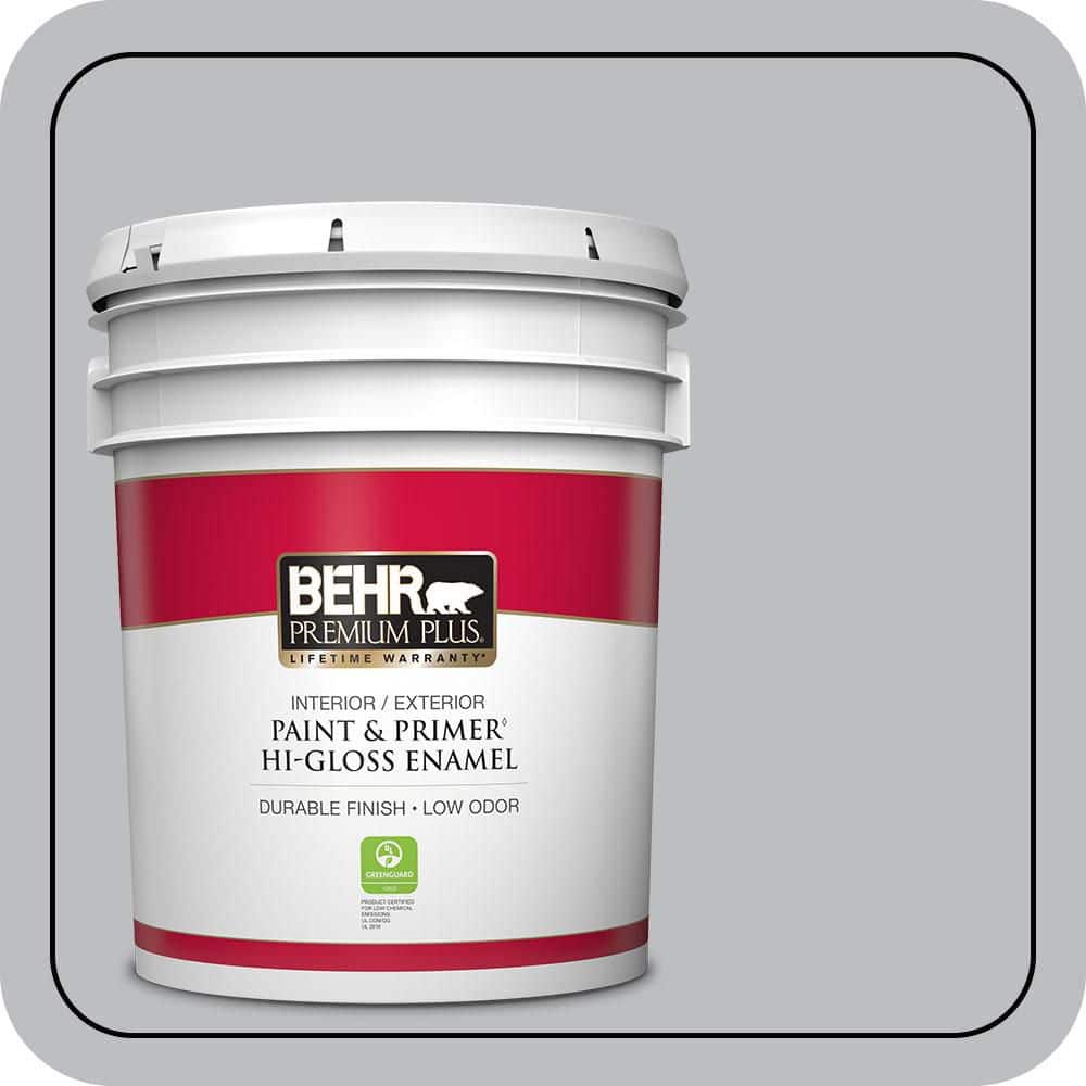 BEHR PREMIUM PLUS 5 gal. #N530-3 High Speed Access Hi-Gloss Enamel Interior/Exterior Paint & Primer (1)