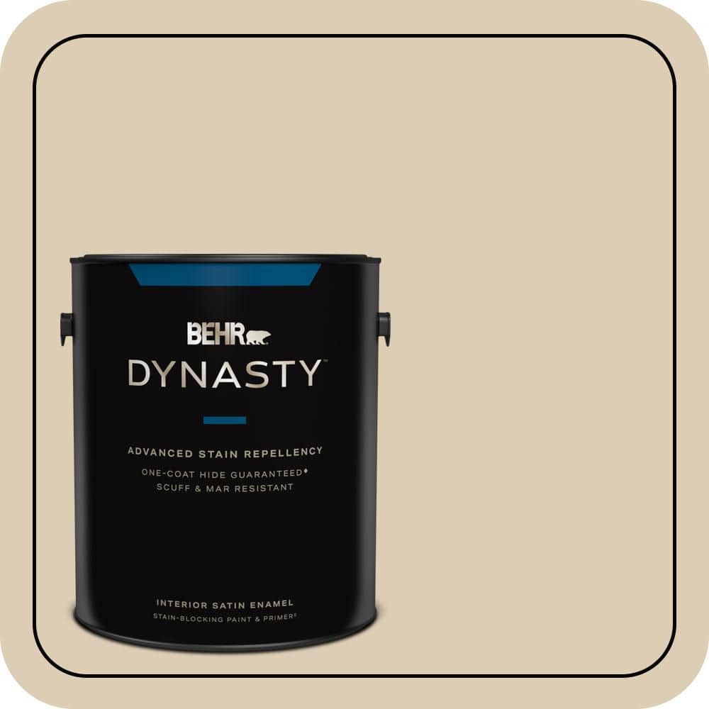 BEHR DYNASTY 1 gal. #QE-27 Estate Limestone Satin Enamel Interior Stain-Blocking Paint and Primer