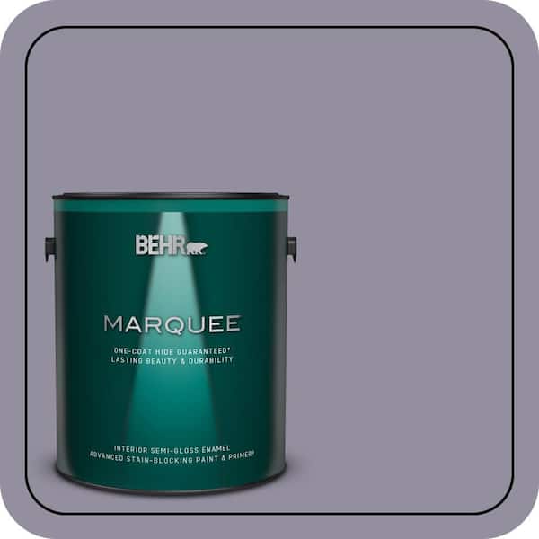 BEHR MARQUEE 1 gal. #N560-4 Evening In Paris One-Coat Hide Semi-Gloss Enamel Interior Paint & Primer (2)