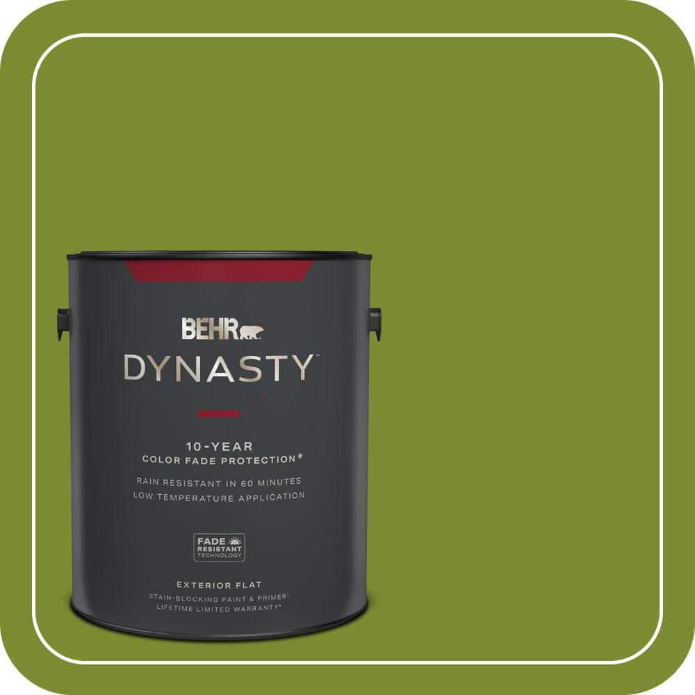BEHR DYNASTY 1 gal. #P360-7 Sassy Grass Flat Exterior Stain-Blocking Paint & Primer