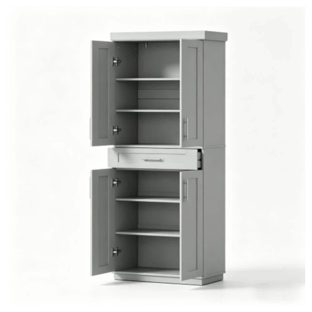 Unbranded 30 in. W x 15.8 in. D x 72 in. H Bathroom Gray Linen Cabinet