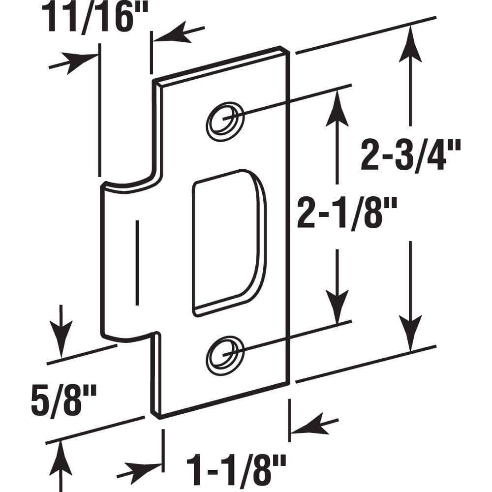 Prime-Line Schlage, Brass Plated Steel T-Strike (2)