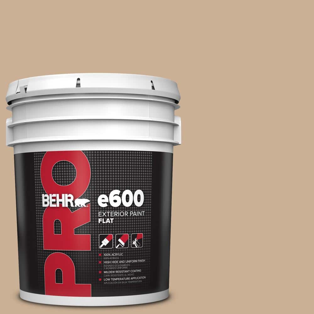 BEHR PRO 5 gal. #N260-3 Polo Tan Flat Exterior Paint