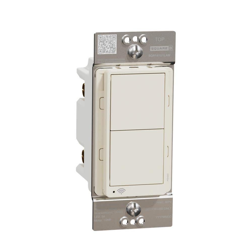 Square D Series Amp Single Pole/3-Way Wi-Fi Energy Monitoring Rocker Switch Back Wire Clamps Switch