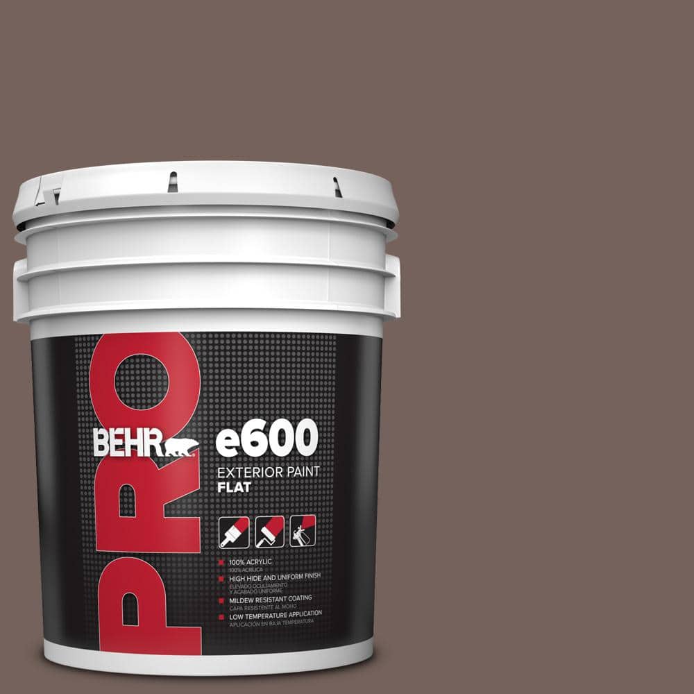 BEHR PRO 5 gal. #730B-6 Sweet Truffle Flat Exterior Paint