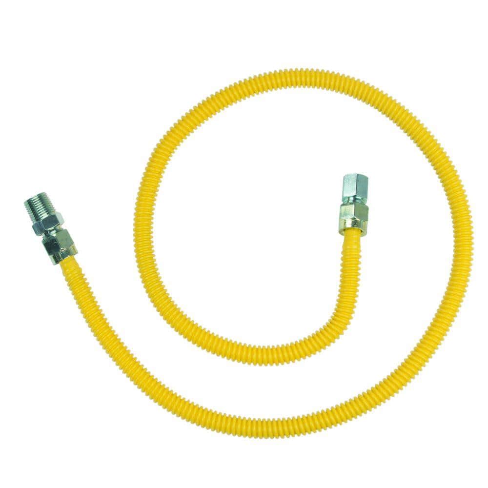 BrassCraft ProCoat 1/2 in. MIP x 3/8 in. FIP x 48 in. Stainless Steel Gas Connector 1/2 in. O.D. (60,500 BTU) (1)