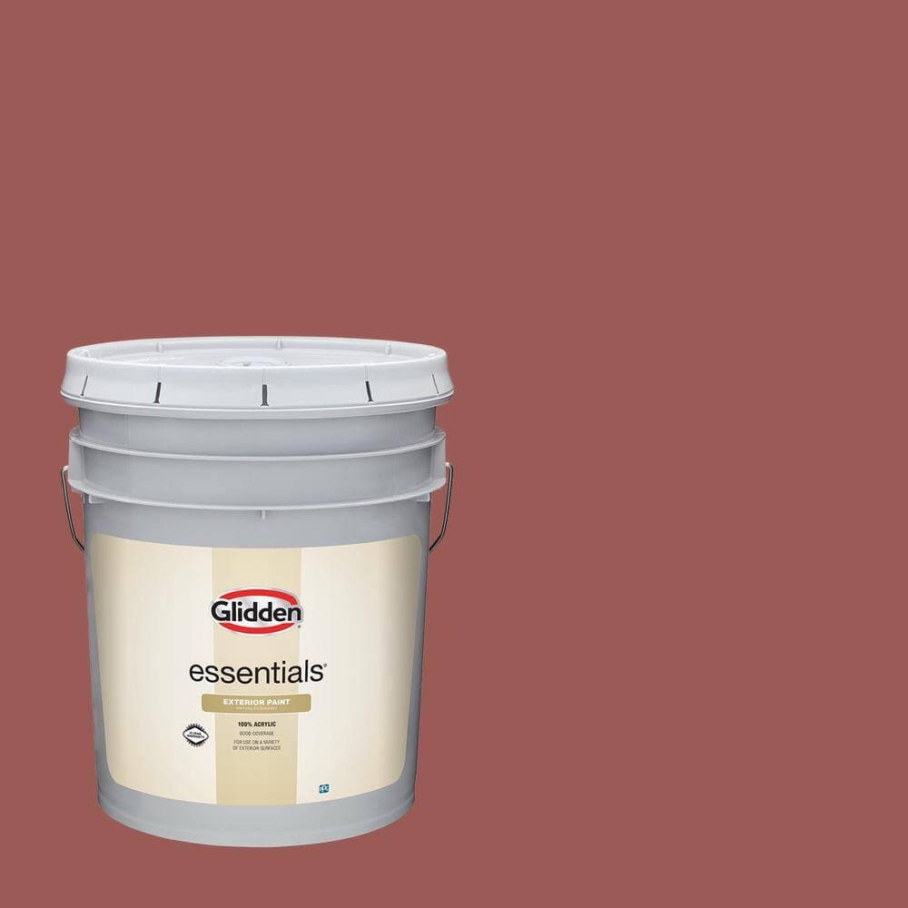 Glidden Essentials 5 gal. Fire Weed Flat Exterior Paint