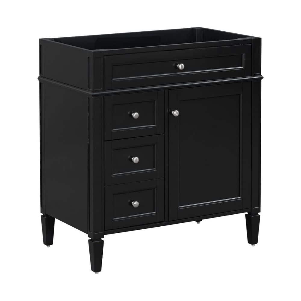 Unbranded Modern 30 in. Bath Vanity Cabinet without Top Sink in Black with 2 Drawers and Tip-Out Drawer (Not Include Basin)