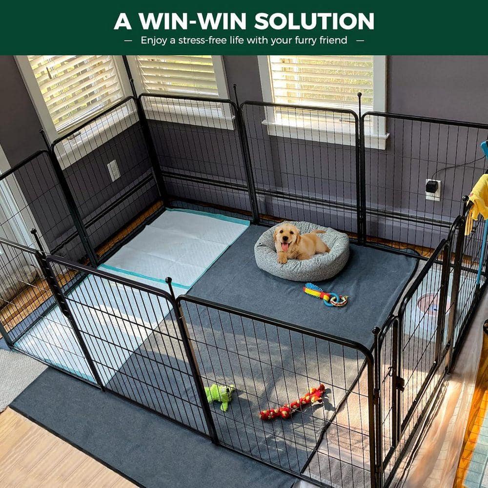 KIWDZFU FXW Dog Playpen 32 Inch 8 Panels Portable Fence for Yard RV Camping Small Medium Dogs Patented Design (3)