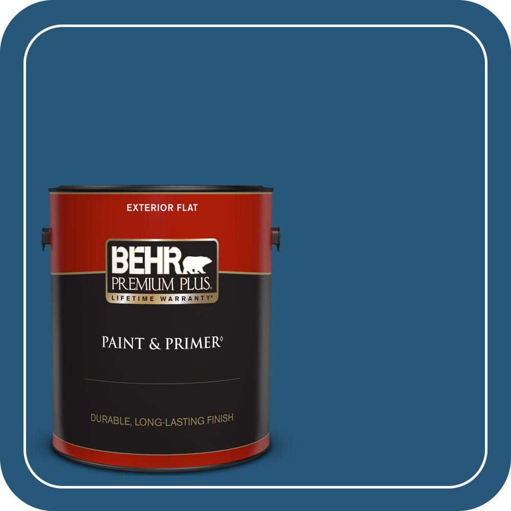 BEHR PREMIUM PLUS 1 gal. #S-H-560 Royal Breeze Flat Exterior Paint & Primer (1)