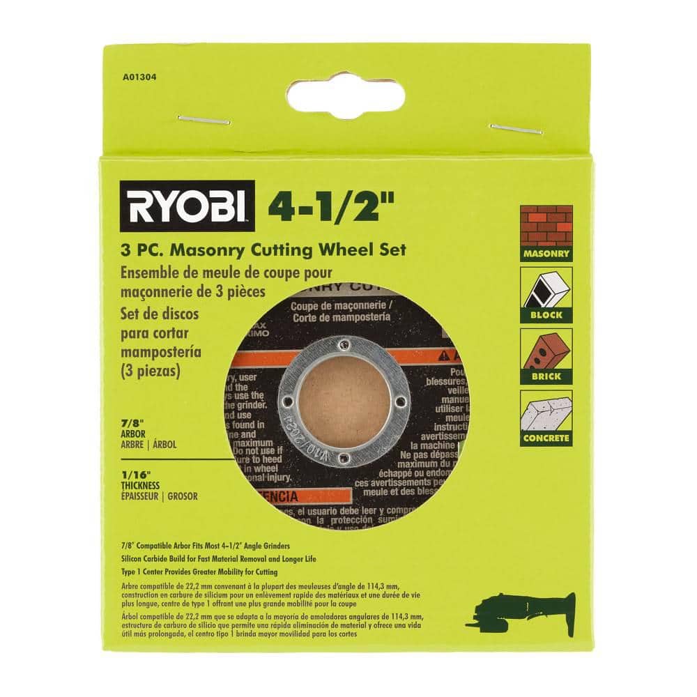 RYOBI 4-1/2 in. Masonry Cutting Wheel (3-Piece) (3)
