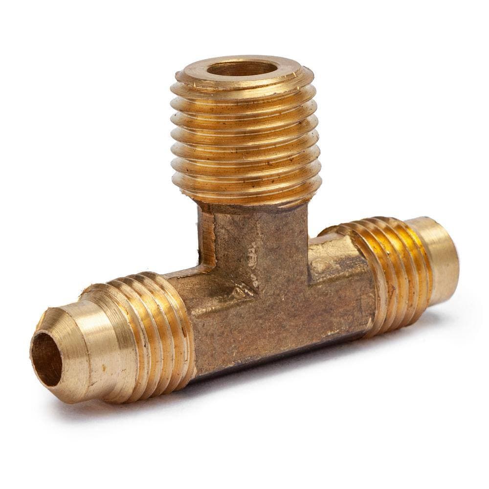 LTWFITTING 1/4 in. Flare x 1/4 in. Flare x 1/4 in. MIP Brass Branch Tee Fitting (5-Pack) (2)