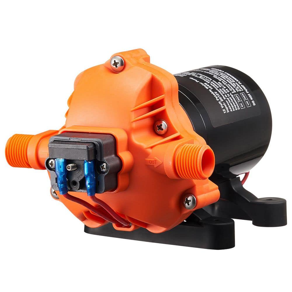 SKYSHALO 12-Volt Diaphragm Pump, 1/2 in. MNPT for RV/Yacht, 3.5 GPM, 3-Chamber DC Water Pump with Auto Pressure Switch 40-100 PSI (1)