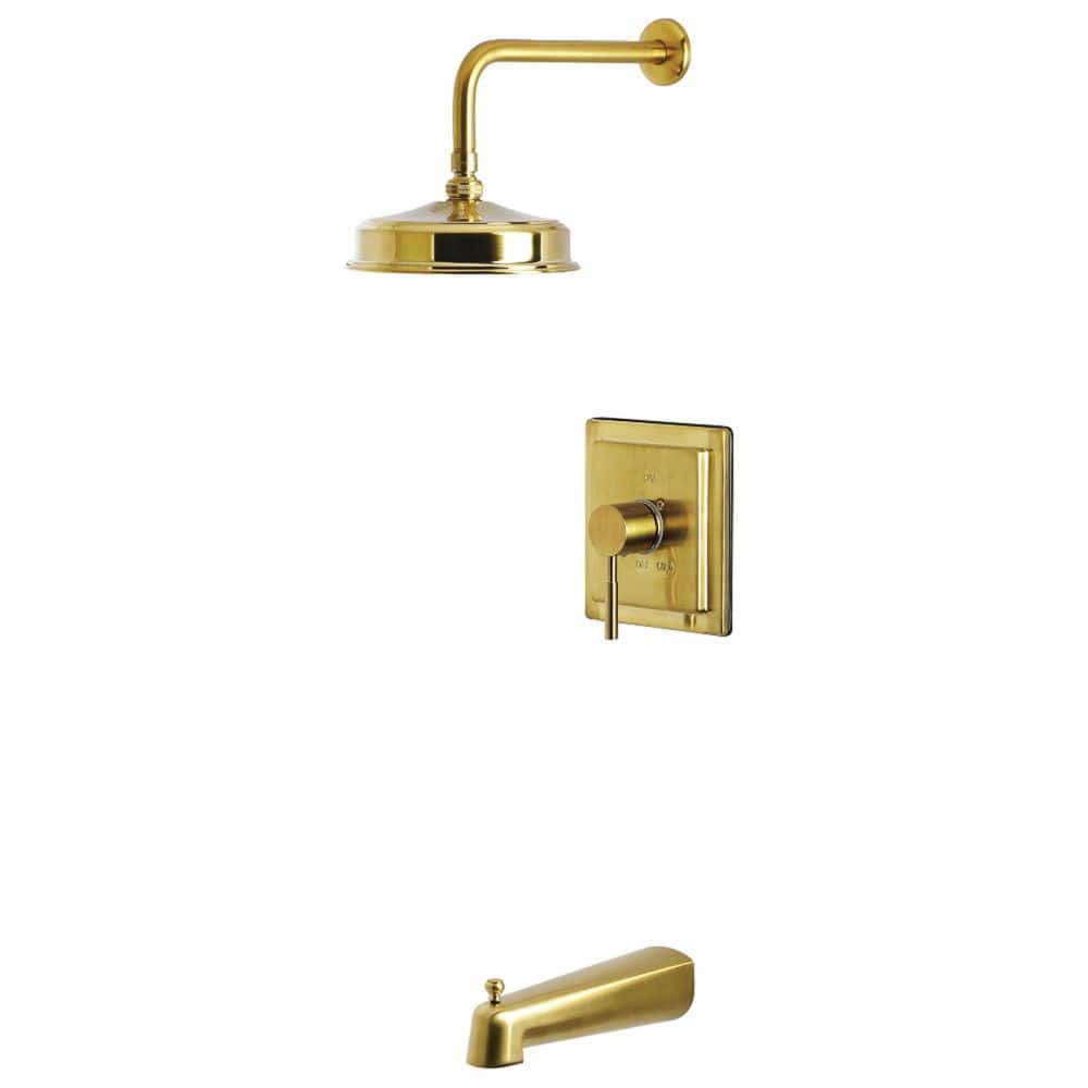 Kingston Brass Concord 1-Handle 1-Spray Tub and Shower Faucet 1.8 GPM in Brushed Brass (1)