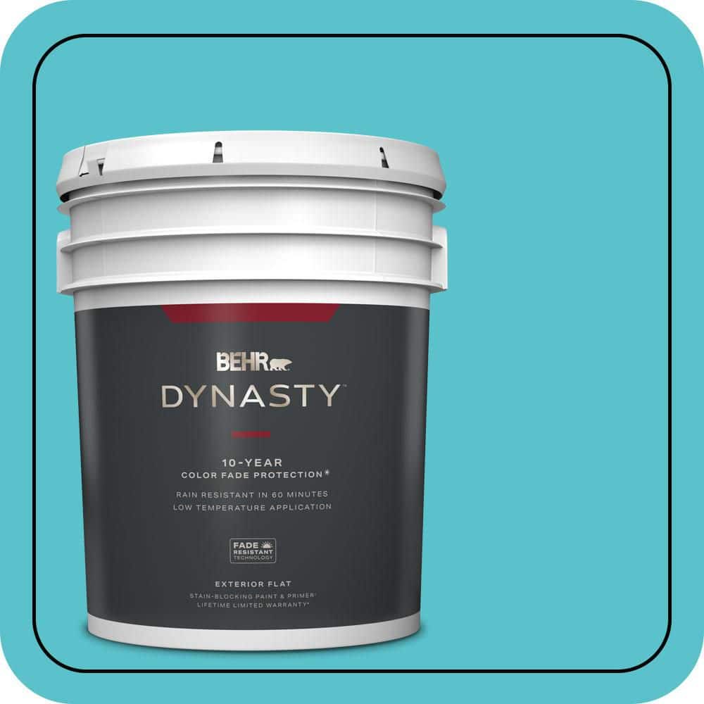 BEHR DYNASTY 5 gal. #510B-5 Jamaican Sea Flat Exterior Stain-Blocking Paint & Primer
