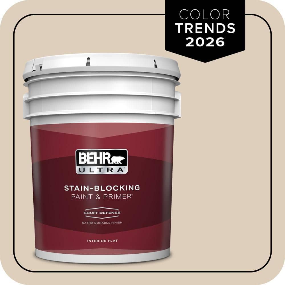 BEHR ULTRA 5 gal. #MQ3-11 Dainty Lace Extra Durable Flat Interior Paint & Primer
