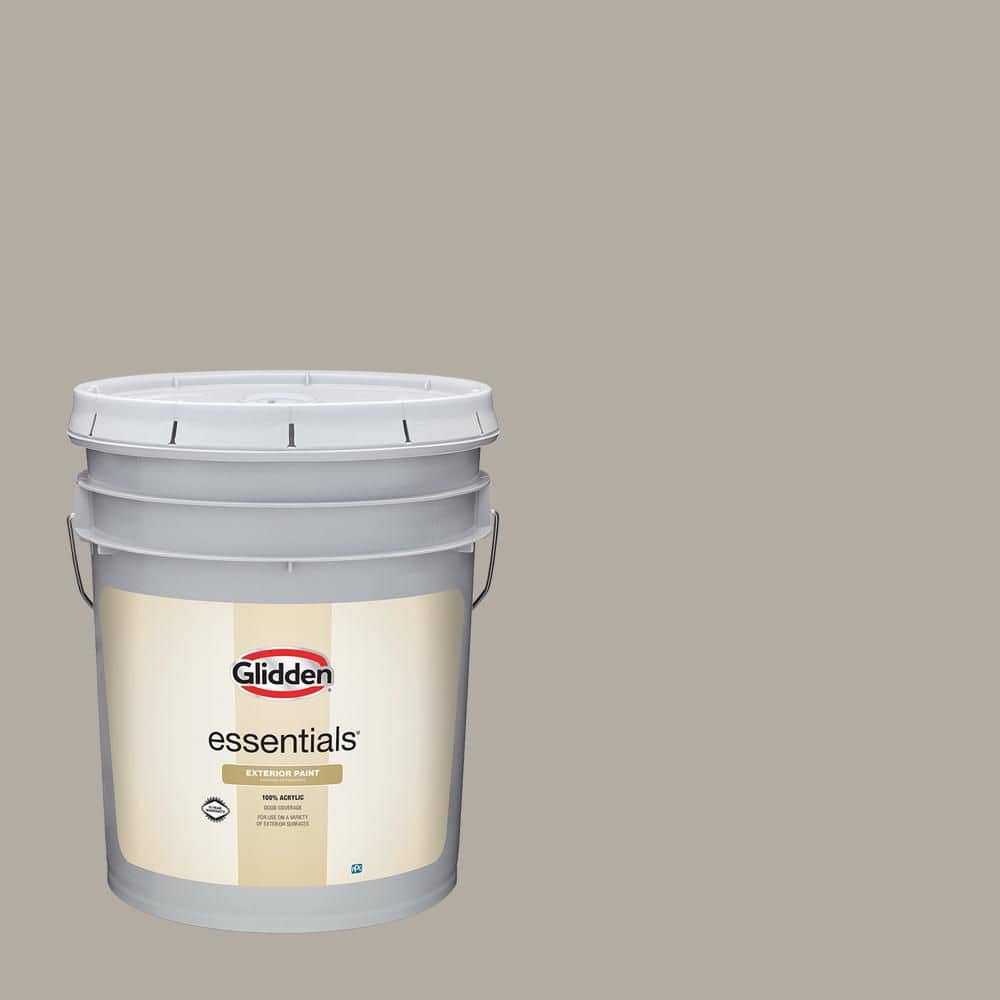Glidden Essentials 5 gal. PPG1008-3 Greyhound Flat Exterior Paint