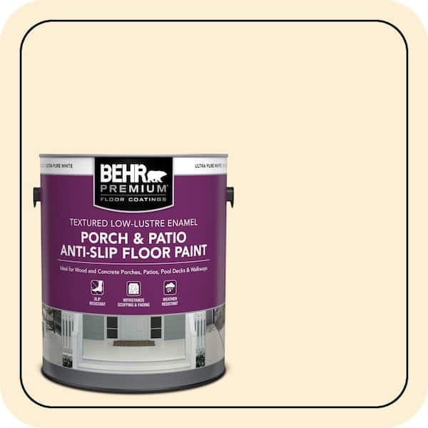 BEHR PREMIUM 1 gal. #YL-W03 Honied White Textured Low-Lustre Enamel Interior/Exterior Porch and Patio Anti-Slip Floor Paint (2)