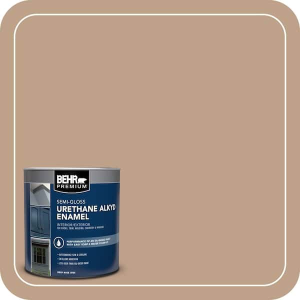 BEHR PREMIUM 1 qt. #AE-10 Deer Brown Semi-Gloss Enamel Urethane Alkyd Interior/Exterior Paint (2)